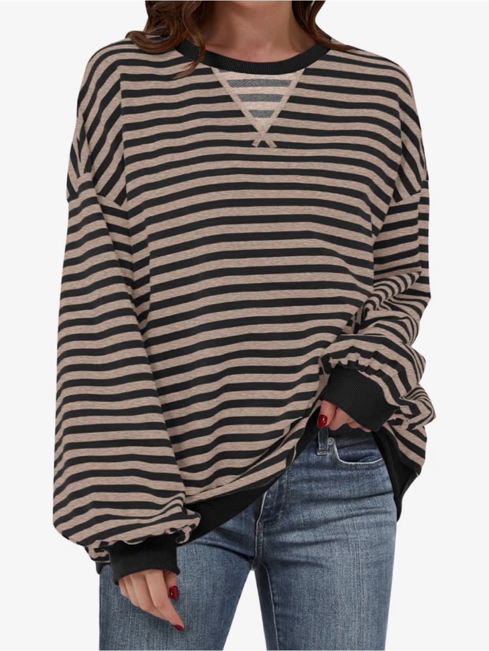 Women’s Striped Oversized Sweatshirts small